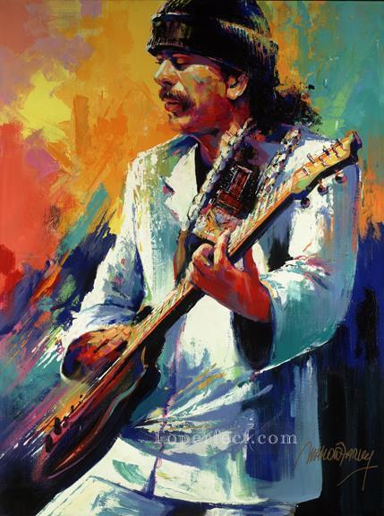 Guitarra Santana texturizada Pintura al óleo